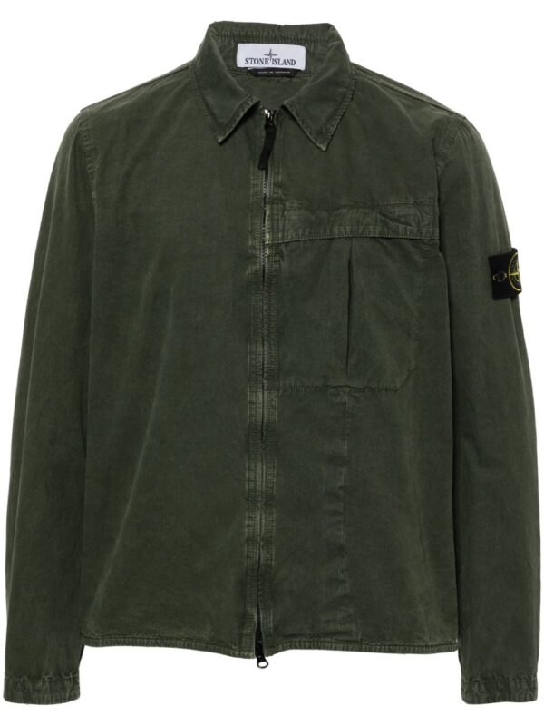 Stone Island  Compass-badge cotton shirt jacket