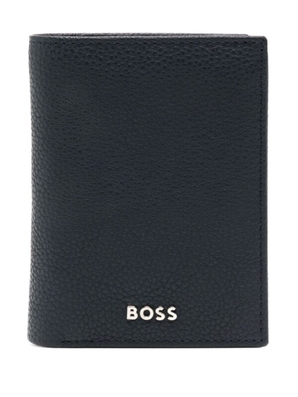 BOSS logo-plaque leather wallet