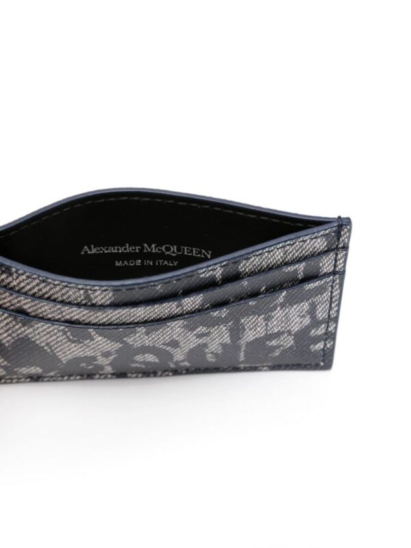 Alexander McQueen Graffiti denim-effect card holder - Image 3