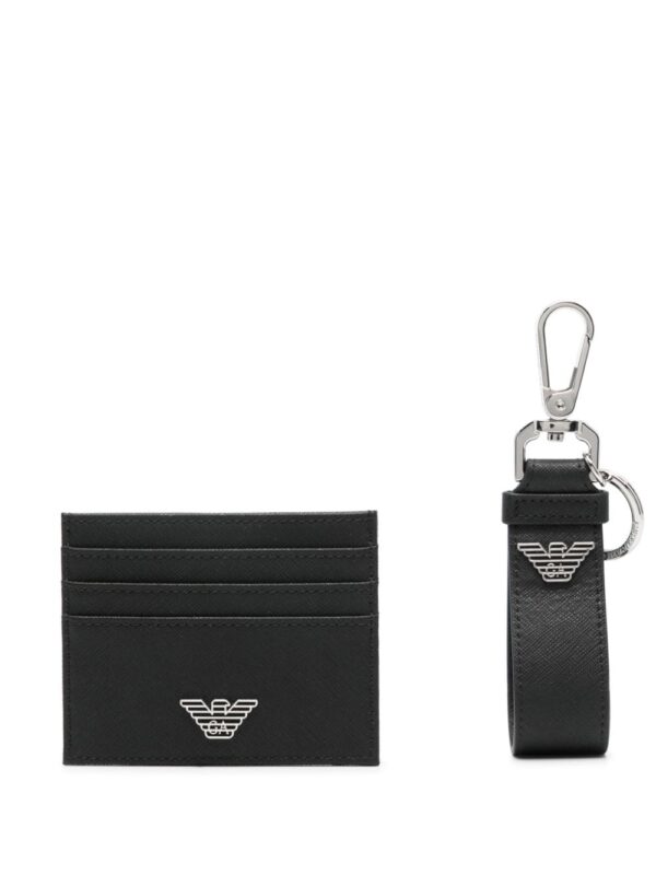 Emporio Armani logo-plaque leather wallet set