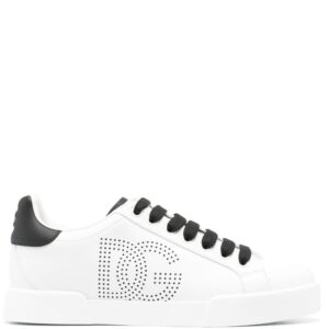 Dolce & Gabbana Portofino perforated-logo leather sneakers