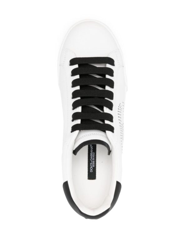 Dolce & Gabbana Portofino perforated-logo leather sneakers - Image 4