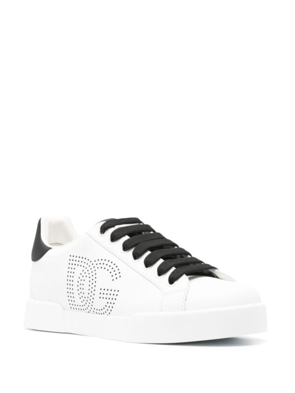 Dolce & Gabbana Portofino perforated-logo leather sneakers - Image 2