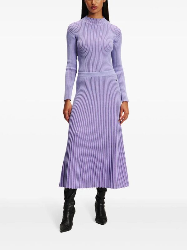 Karl Lagerfeld  metallic pleated midi skirt - Image 3