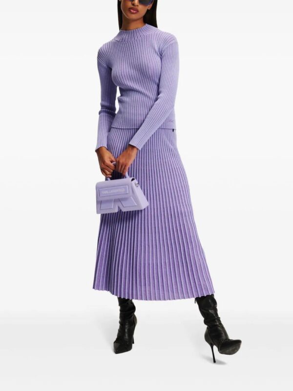 Karl Lagerfeld  metallic pleated midi skirt - Image 2