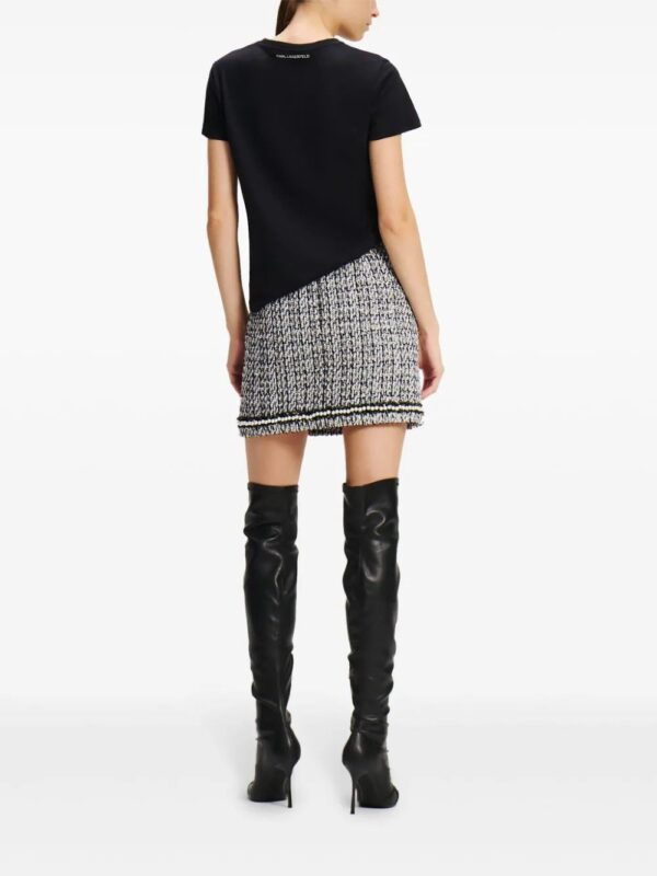 Karl Lagerfeld  pearl-embellished bouclé mini skirt - Image 4