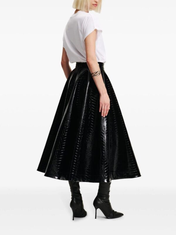 Karl Lagerfeld  faux-leather A-Line skirt - Image 4
