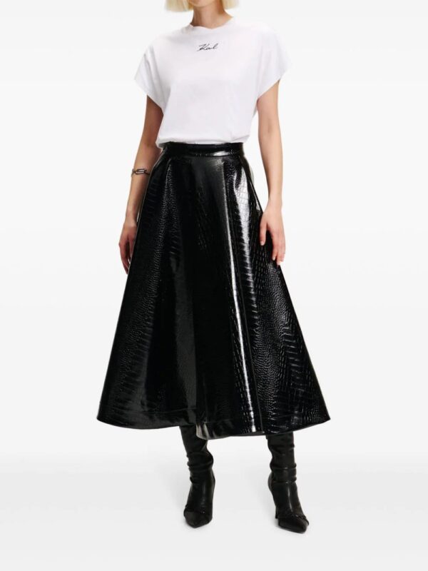 Karl Lagerfeld  faux-leather A-Line skirt - Image 3