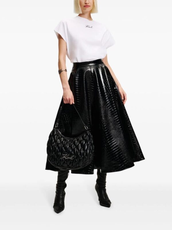 Karl Lagerfeld  faux-leather A-Line skirt - Image 2