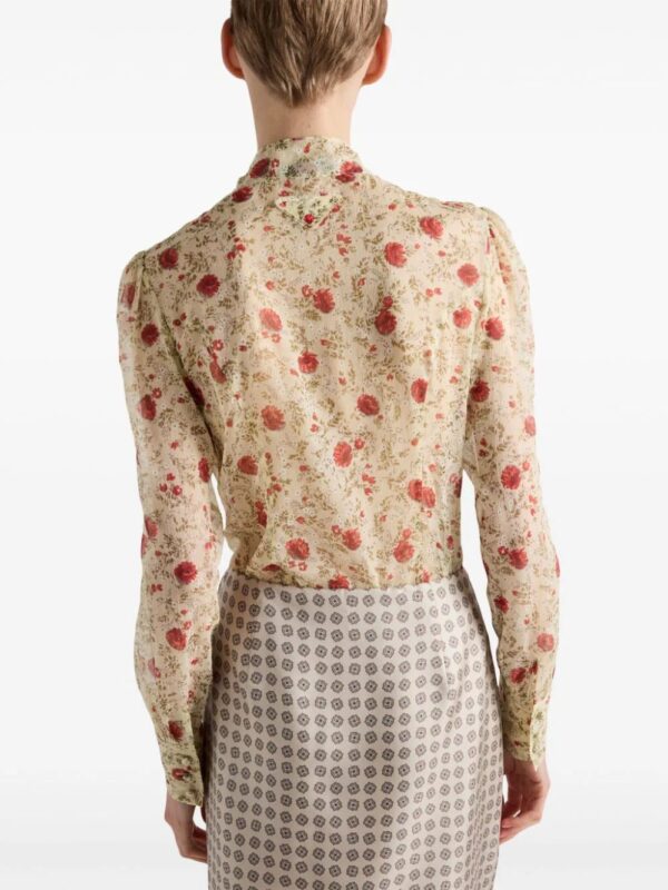 Prada  floral print silk shirt - Image 3