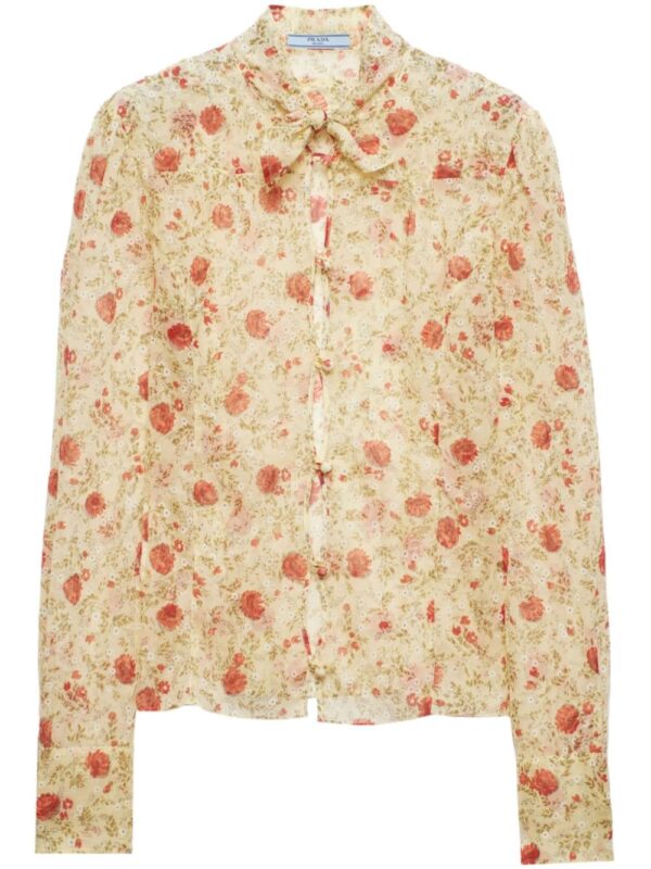 Prada  floral print silk shirt