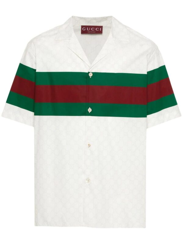 Gucci  GG Web-print cotton shirt