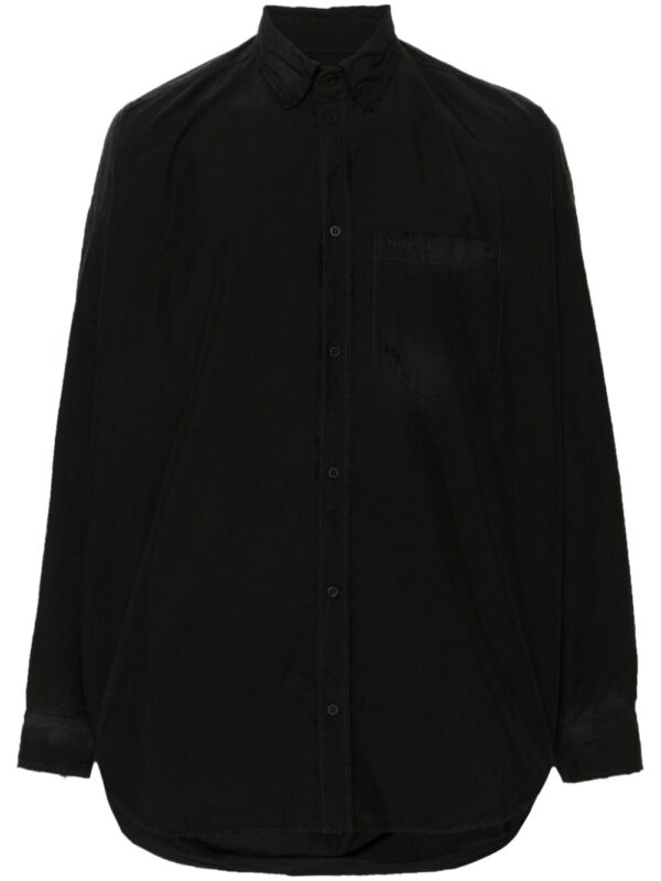 Balenciaga  logo-embroidered ripstop shirt