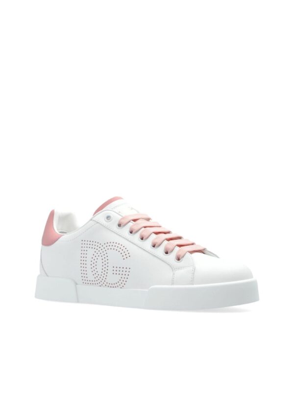 Dolce & Gabbana Portofino perforated-logo leather sneakers - Image 4