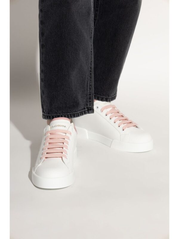 Dolce & Gabbana Portofino perforated-logo leather sneakers - Image 2