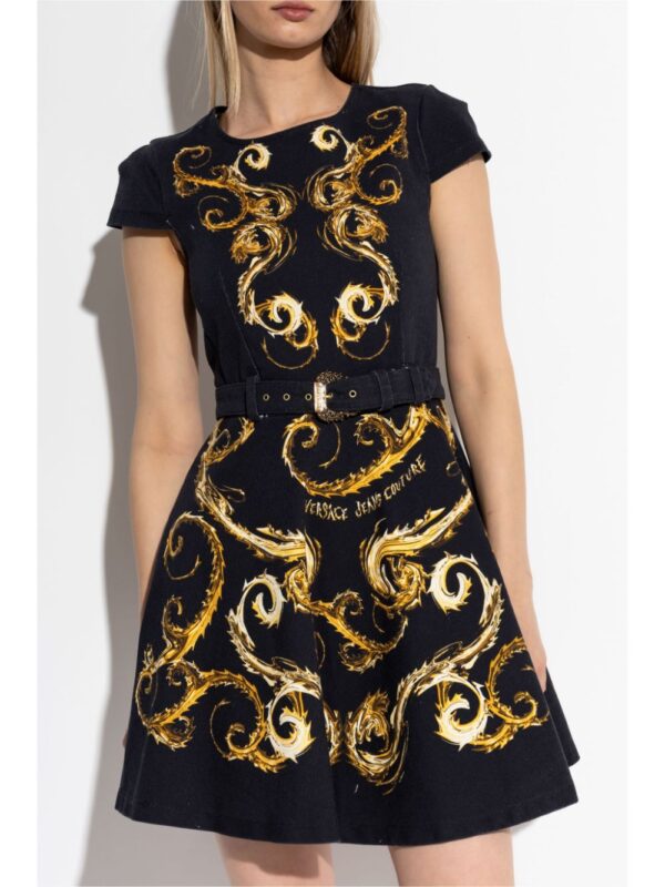 Versace Jeans Couture  baroque-print belted dress - Image 3