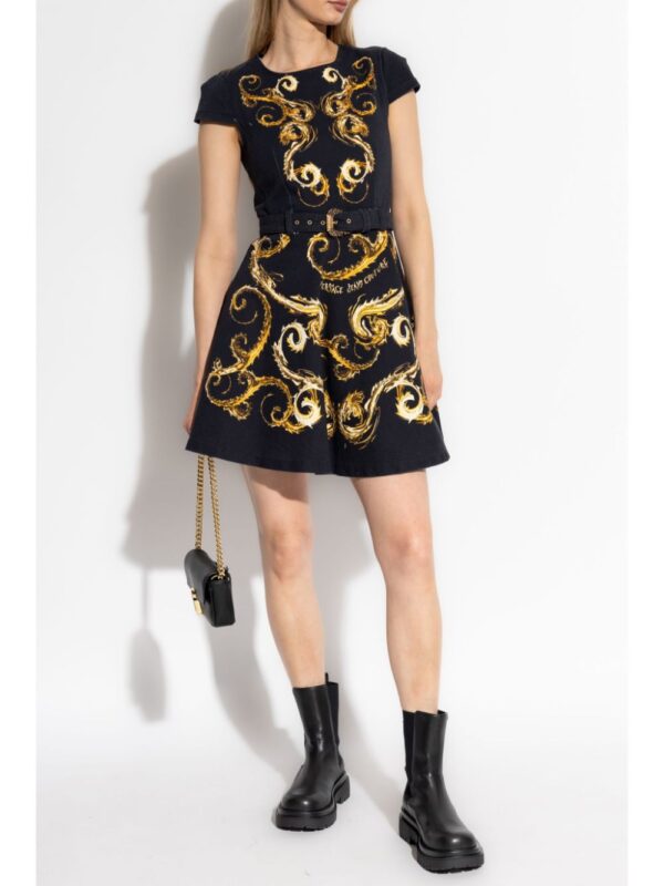 Versace Jeans Couture  baroque-print belted dress - Image 2