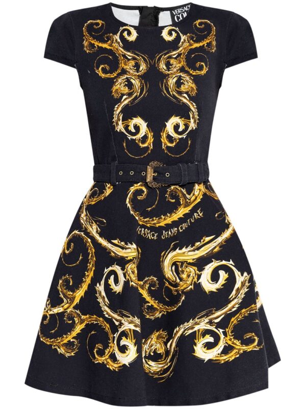 Versace Jeans Couture  baroque-print belted dress