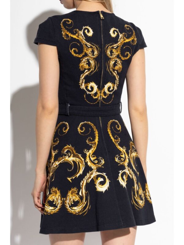 Versace Jeans Couture  baroque-print belted dress - Image 4