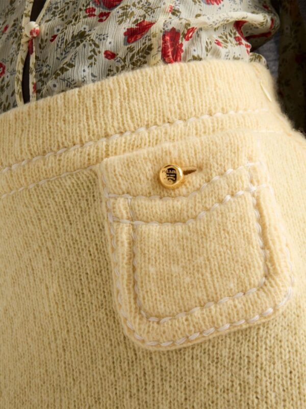 Prada  triangle-logo cashmere miniskirt - Image 4
