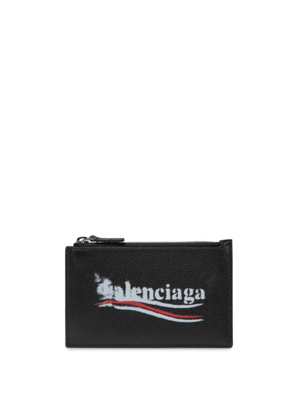 Balenciaga logo-print leather wallet