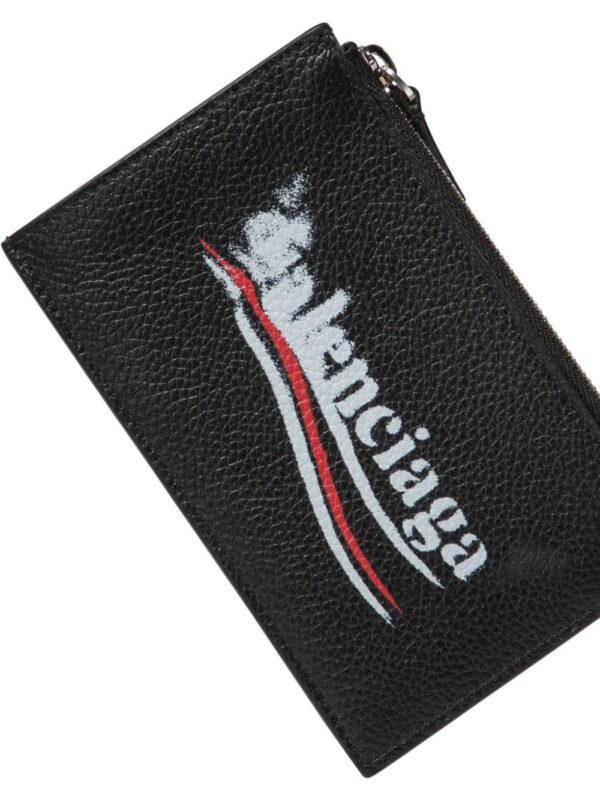 Balenciaga logo-print leather wallet - Image 3