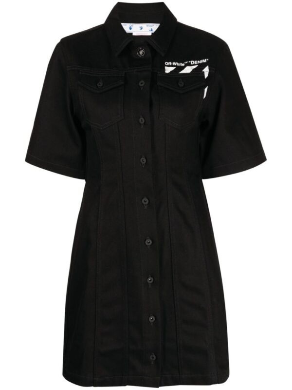Off-White Diag stripe-print denim minidress