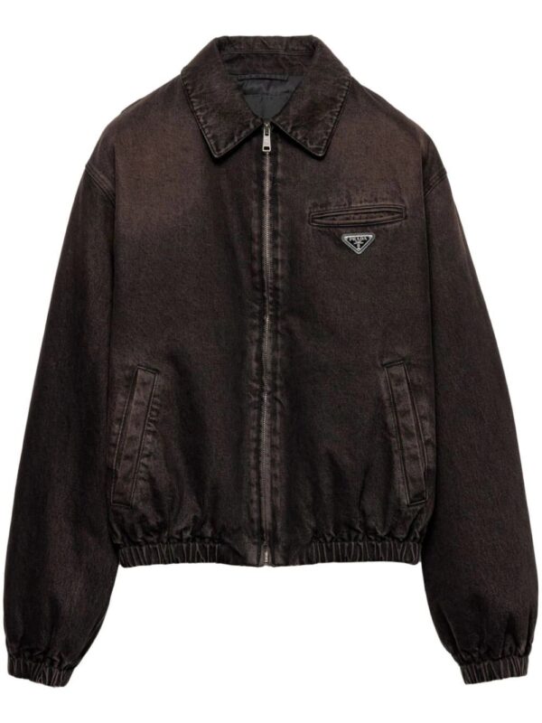 Prada  padded denim bomber jacket