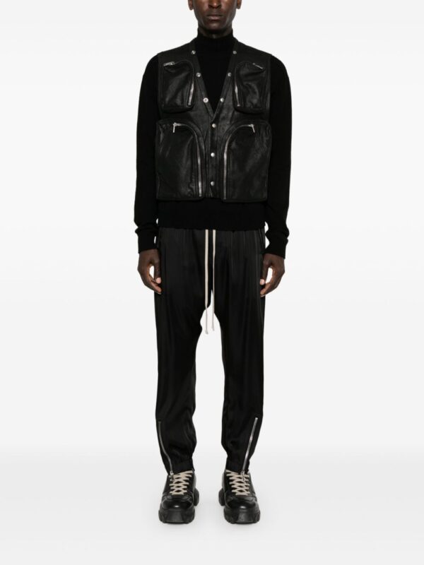 Rick Owens  leather V-neck gilet - Image 2