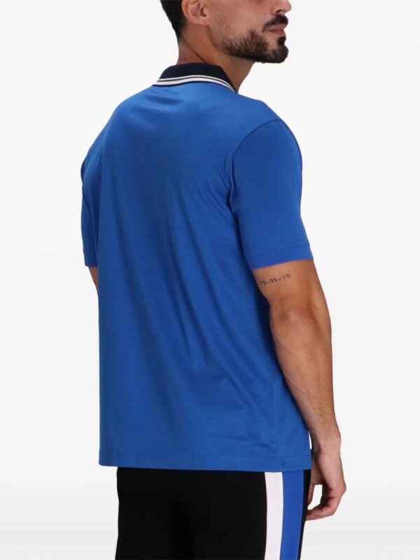 Karl Lagerfeld  contrasting-collar cotton polo shirt - Image 4