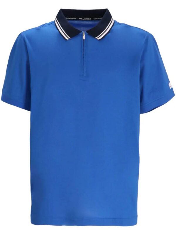 Karl Lagerfeld  contrasting-collar cotton polo shirt