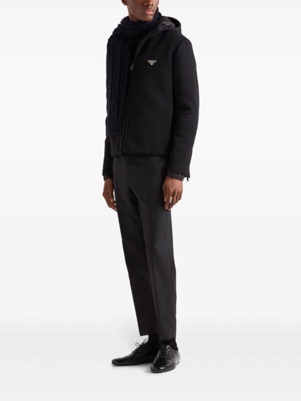 Prada  logo-appliqué hooded jacket - Image 2
