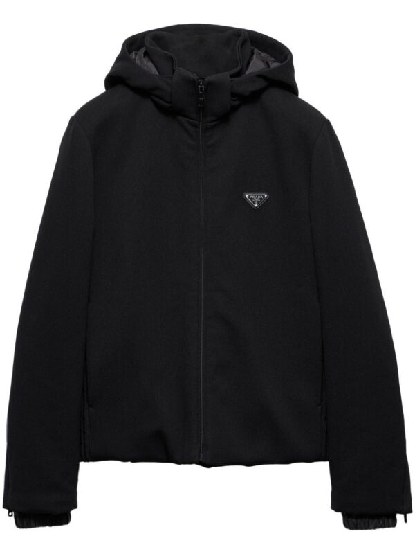 Prada  logo-appliqué hooded jacket