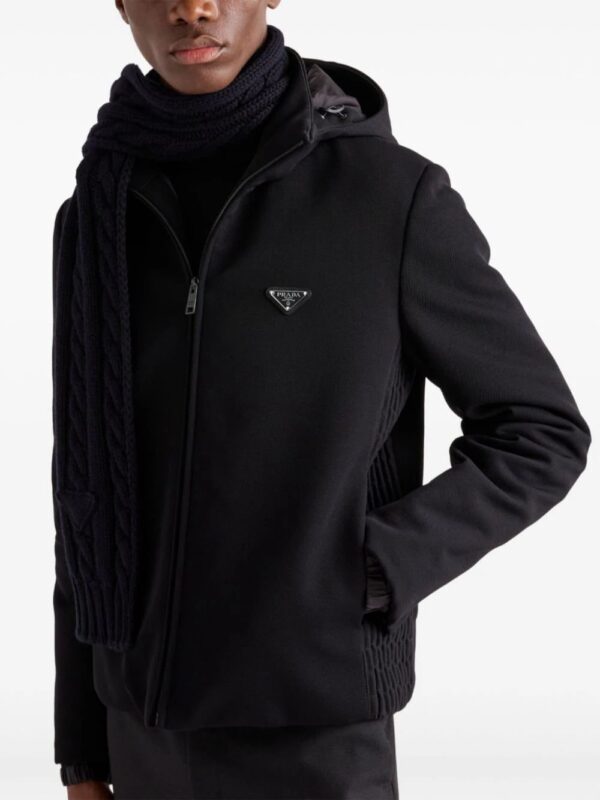 Prada  logo-appliqué hooded jacket - Image 4