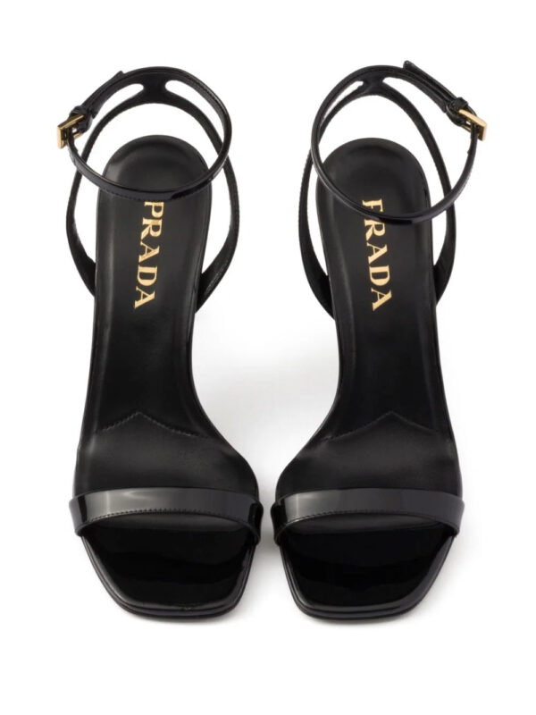 Prada  85mm patent-leather sandals - Image 4