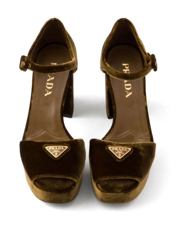Prada  95mm velvet platform sandals - Image 4