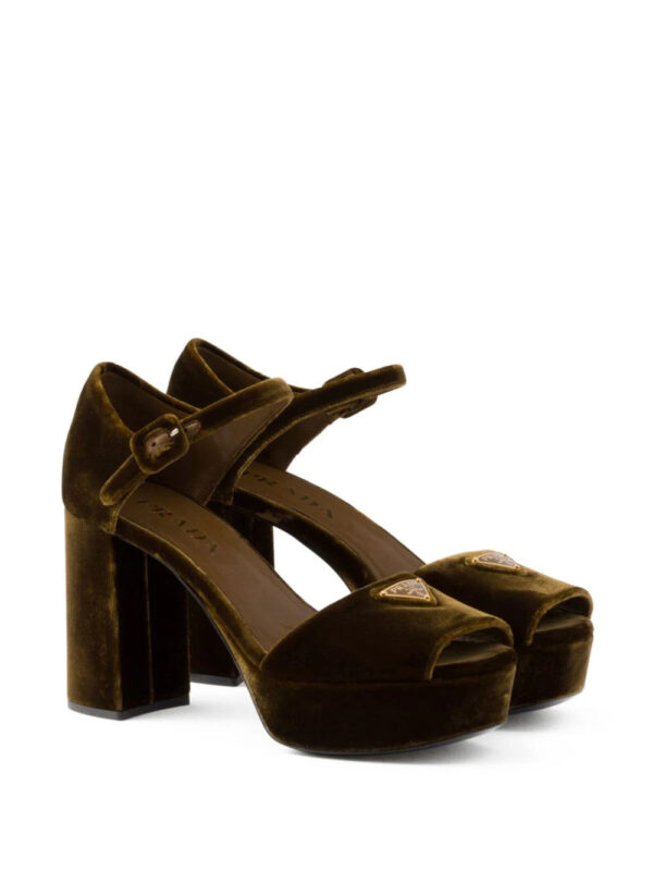 Prada  95mm velvet platform sandals - Image 2