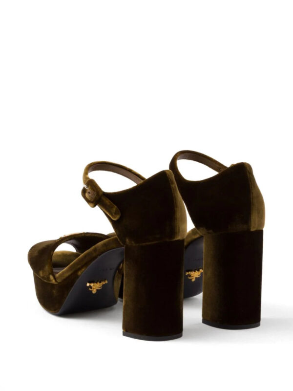 Prada  95mm velvet platform sandals - Image 3