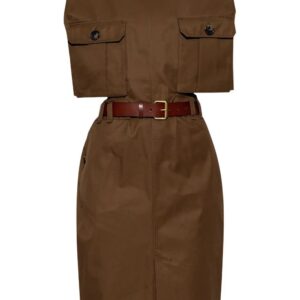 Saint Laurent  belted cotton midi dress