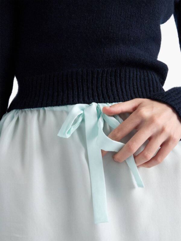 Prada  embroidered habutai silk midi skirt - Image 4