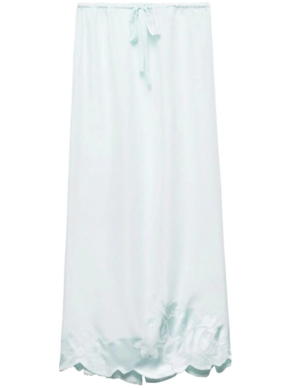 Prada  embroidered habutai silk midi skirt