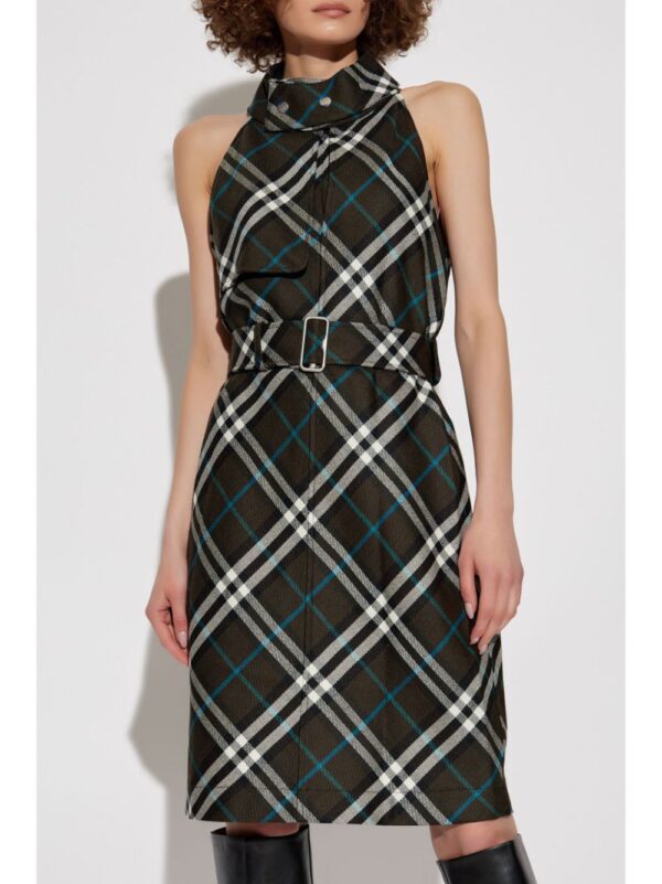 Burberry  check pattern halterneck dress - Image 3