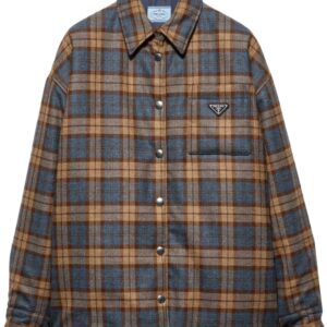 Prada  checked wool-twill lumberjack jacket