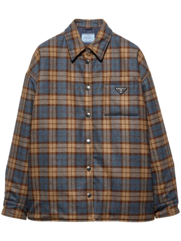 Prada  checked wool-twill lumberjack jacket