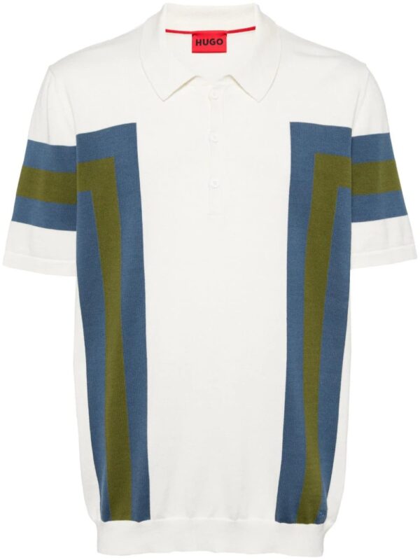 HUGO  striped knitted polo