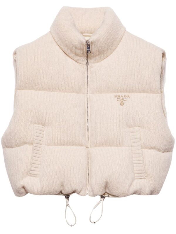 Prada  logo-embroidered down vest