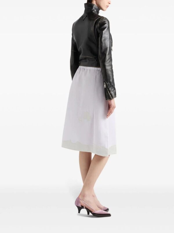 Prada  embroidered linen skirt - Image 4