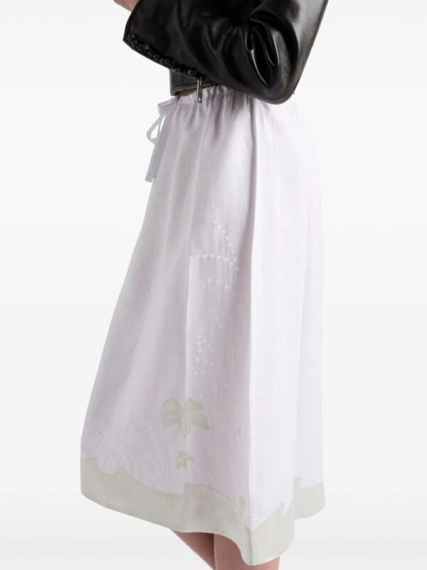 Prada  embroidered linen skirt - Image 3