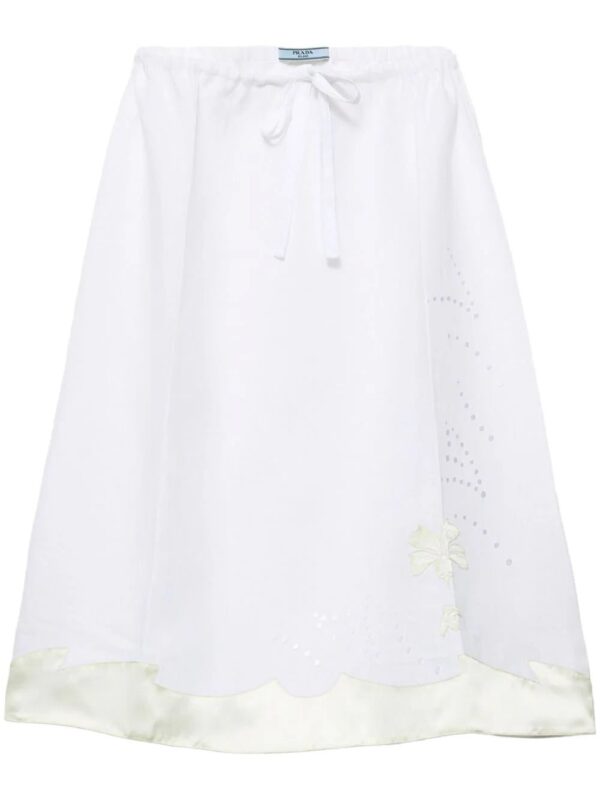 Prada  embroidered linen skirt