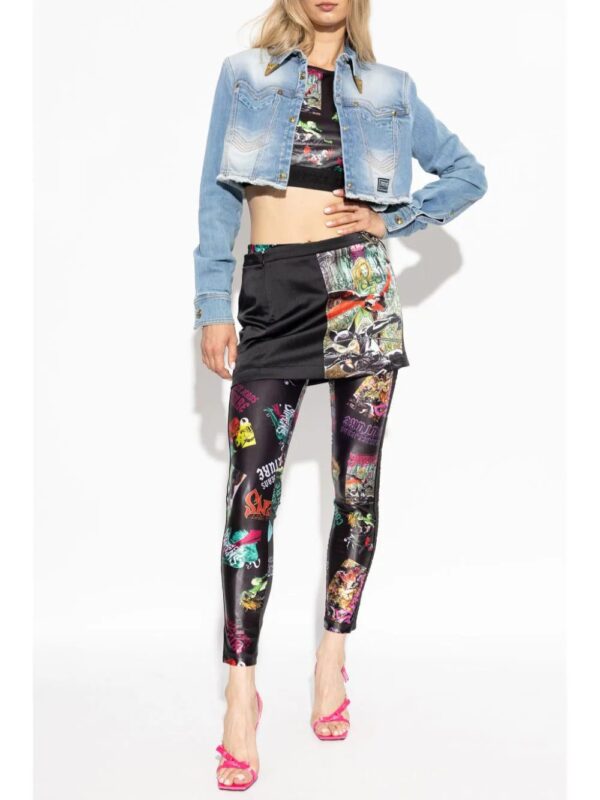Versace Jeans Couture  graphic-print belted mini skirt - Image 2